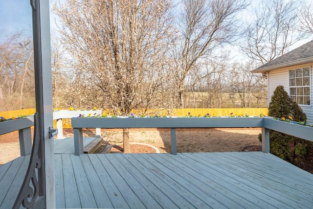 wooden terrace with fence