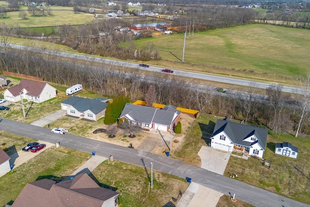 aerial view with a residential view