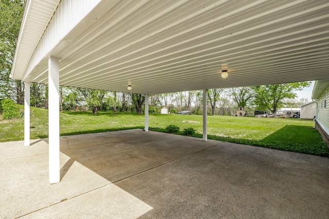 view of patio with a carport