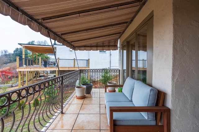 balcony with an outdoor hangout area