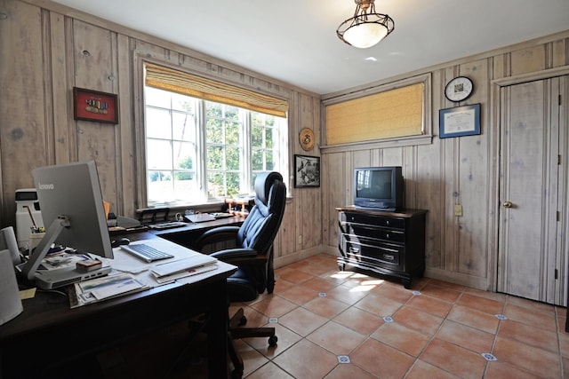 office featuring light tile patterned floors