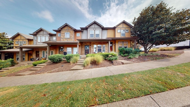 craftsman-style home featuring covered porch