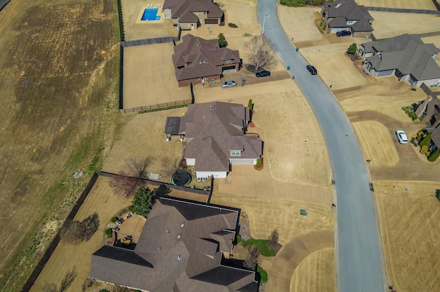 aerial view with a residential view