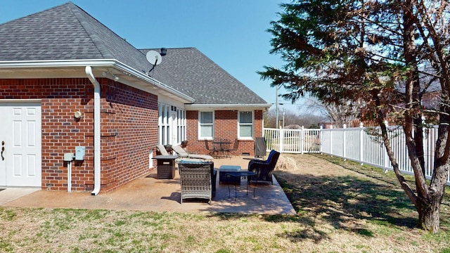 view of patio with a fenced backyard