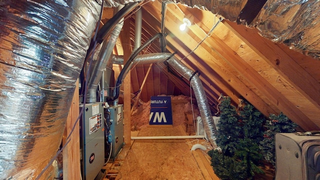 view of unfinished attic