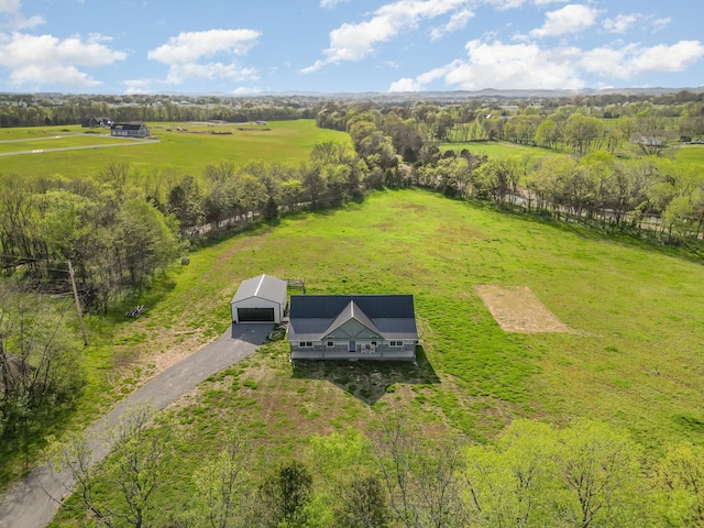 aerial view with a rural view