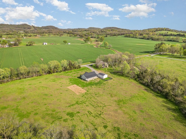 drone / aerial view featuring a rural view