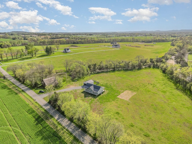 aerial view with a rural view