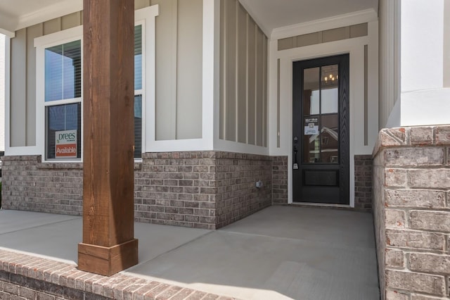 entrance to property with board and batten siding