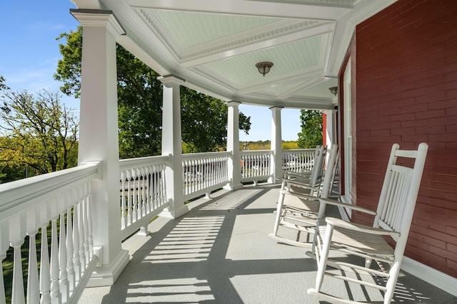 view of patio featuring covered porch