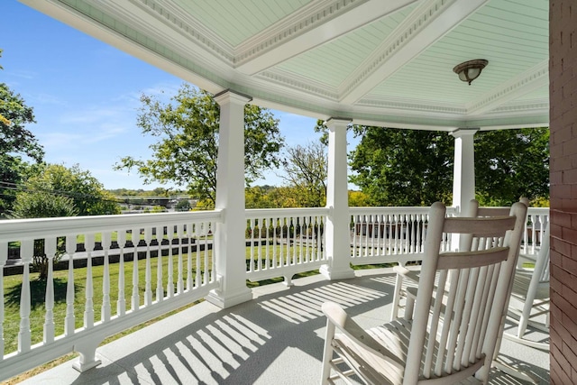 wooden deck with a porch