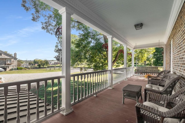 wooden deck with a porch