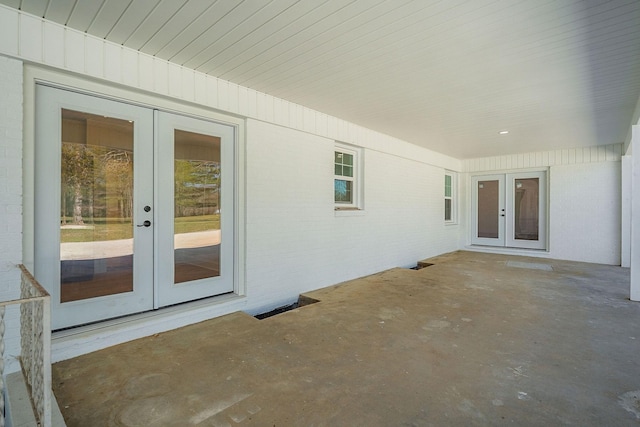 view of patio / terrace featuring french doors