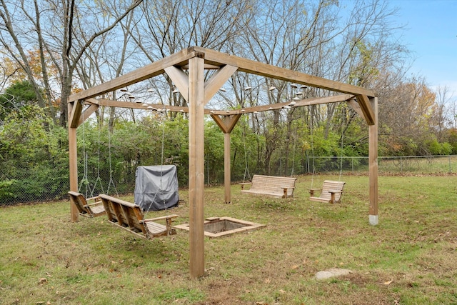 view of yard with fence