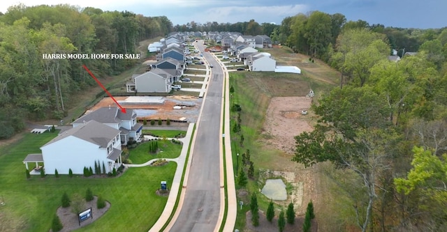 aerial view featuring a residential view