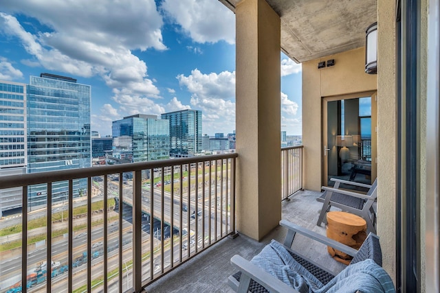 balcony with a city view