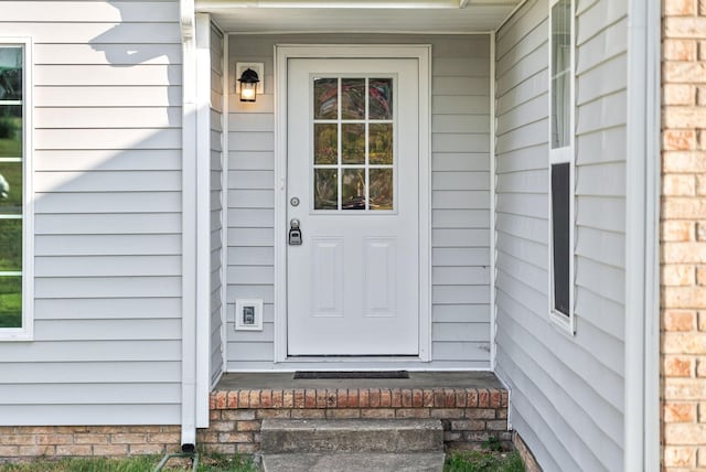 view of doorway to property