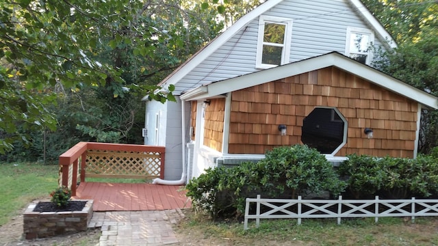 view of outdoor structure with fence