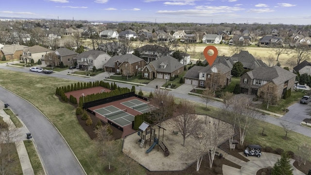 birds eye view of property featuring a residential view