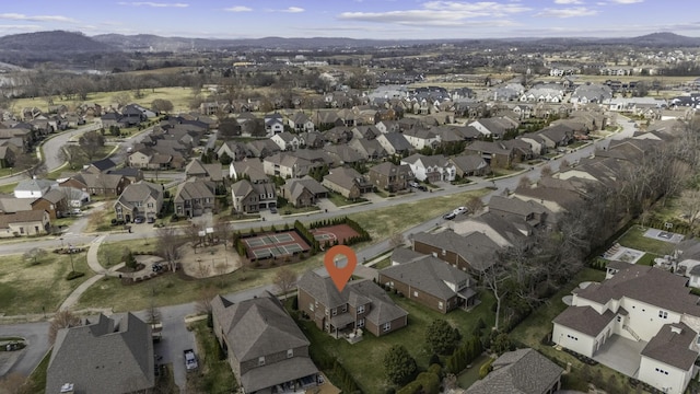 drone / aerial view featuring a residential view