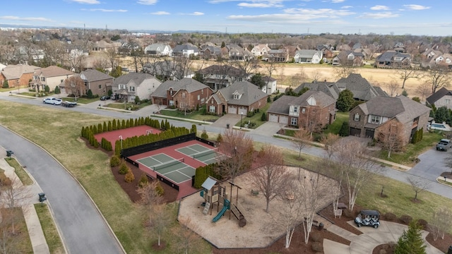 aerial view with a residential view