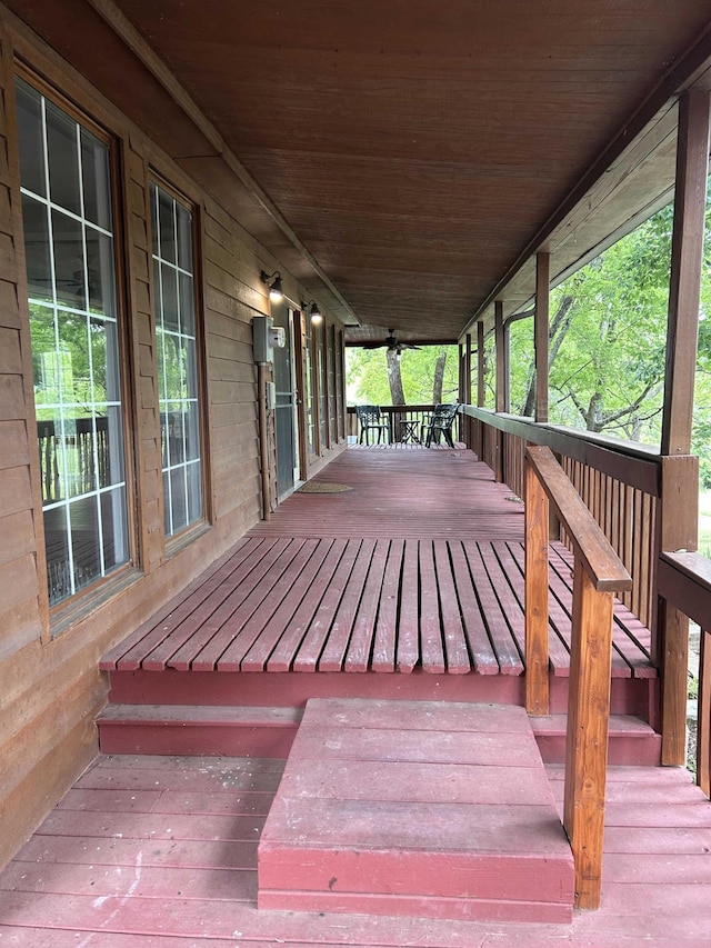 deck featuring a porch