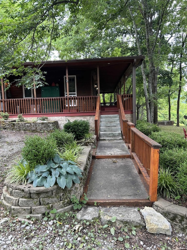 view of front of house featuring covered porch