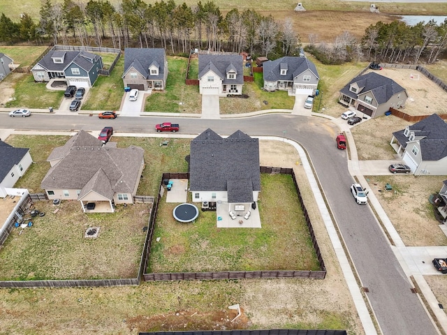 bird's eye view with a residential view