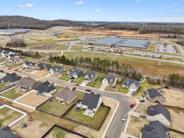 aerial view with a residential view