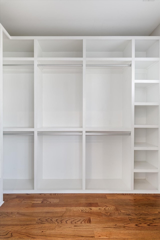 spacious closet with wood finished floors