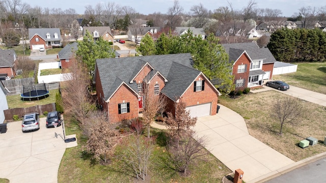 birds eye view of property featuring a residential view