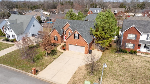 birds eye view of property featuring a residential view