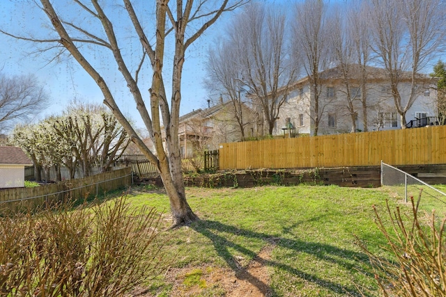 view of yard with fence