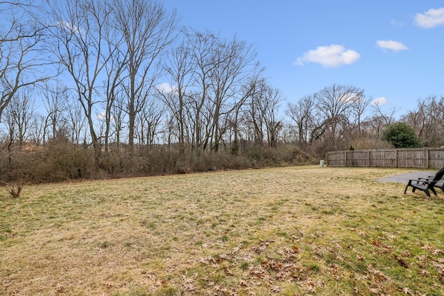 view of yard with fence