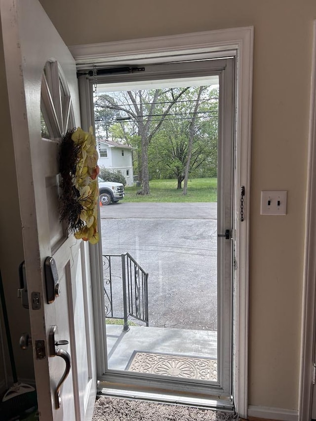 doorway to outside with plenty of natural light