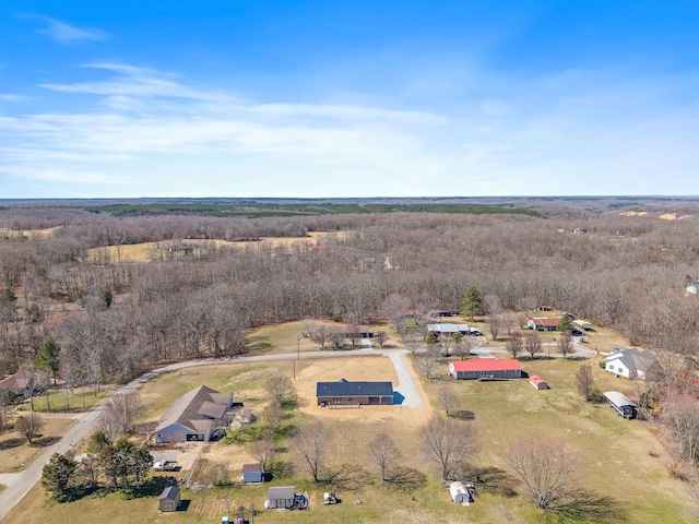 aerial view with a rural view