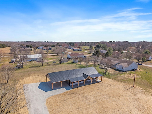 aerial view featuring a rural view