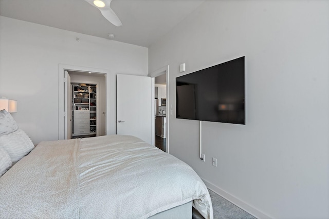 515 Church St Unit 3408, Nashville, TN 37219 - bedroom with a closet, baseboards, a ceiling fan, and a spacious closet