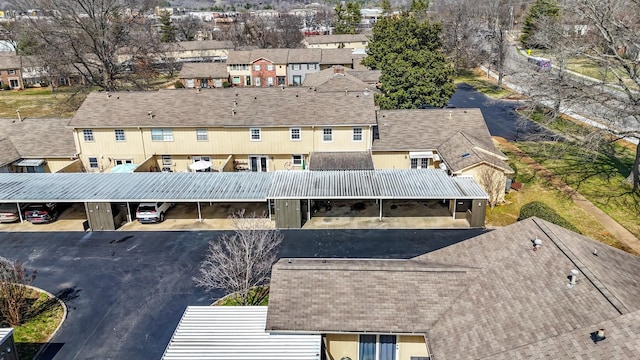 aerial view with a residential view