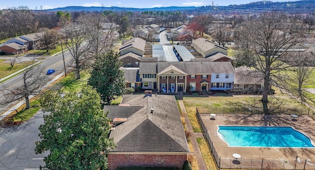 aerial view with a residential view