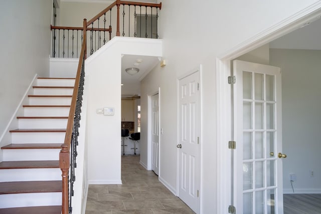 staircase with baseboards