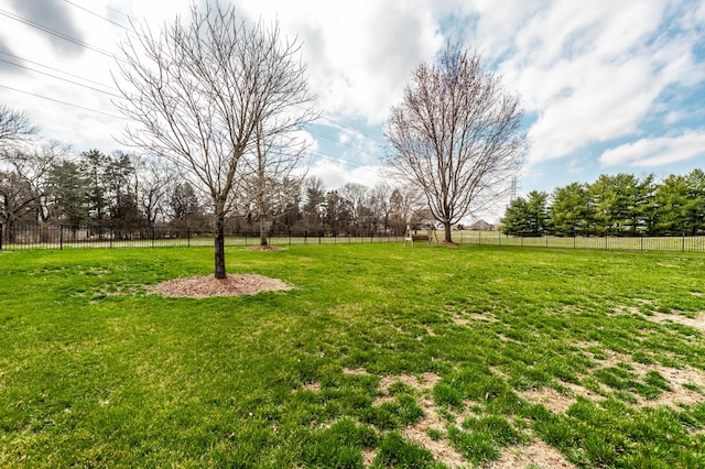 view of yard with fence