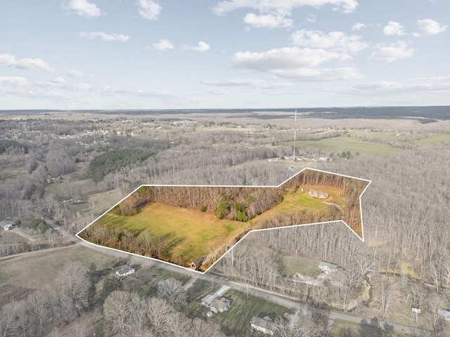 drone / aerial view with a rural view
