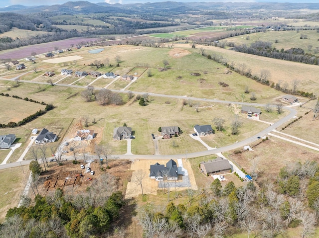 aerial view with a rural view