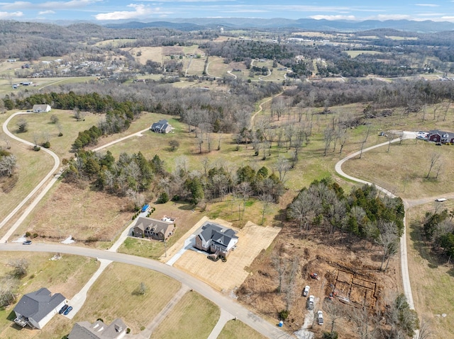 aerial view with a rural view