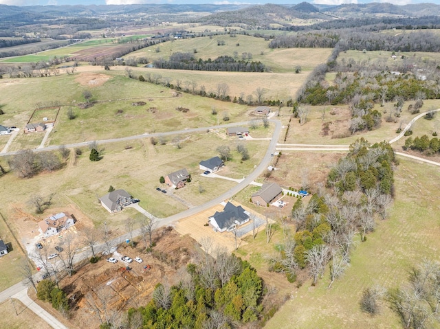 drone / aerial view featuring a rural view