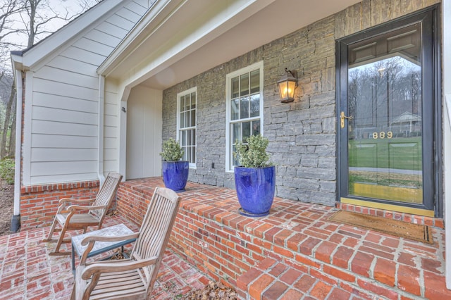 view of patio featuring covered porch