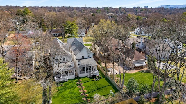 bird's eye view with a forest view