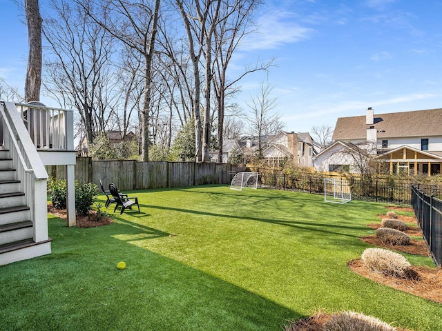 view of yard with fence