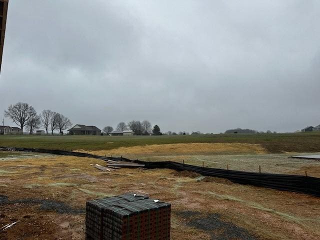 view of yard with a rural view